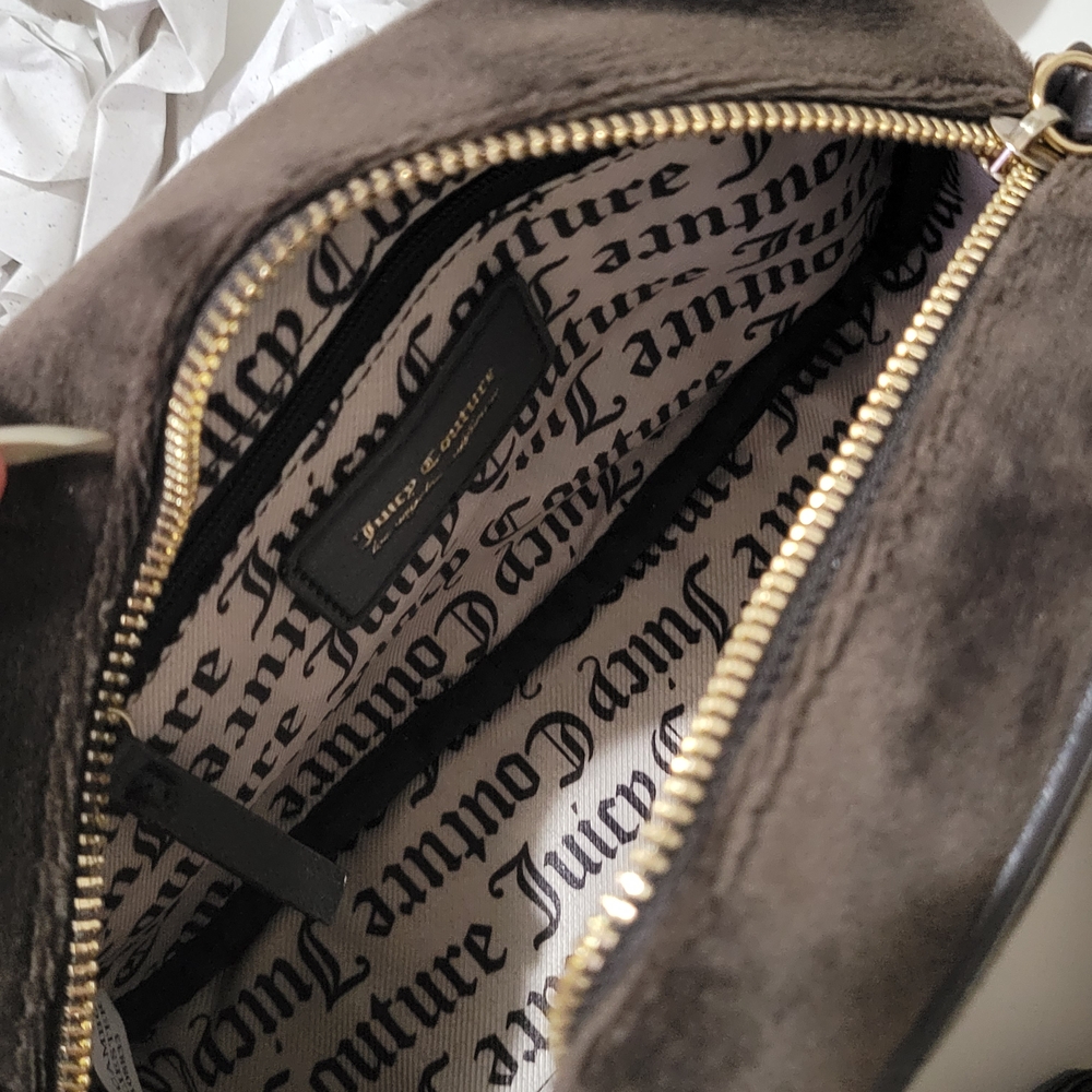 Juicy Couture Dark Brown Crossbody Bag with Gold Key Charm - Picture 7 of 13